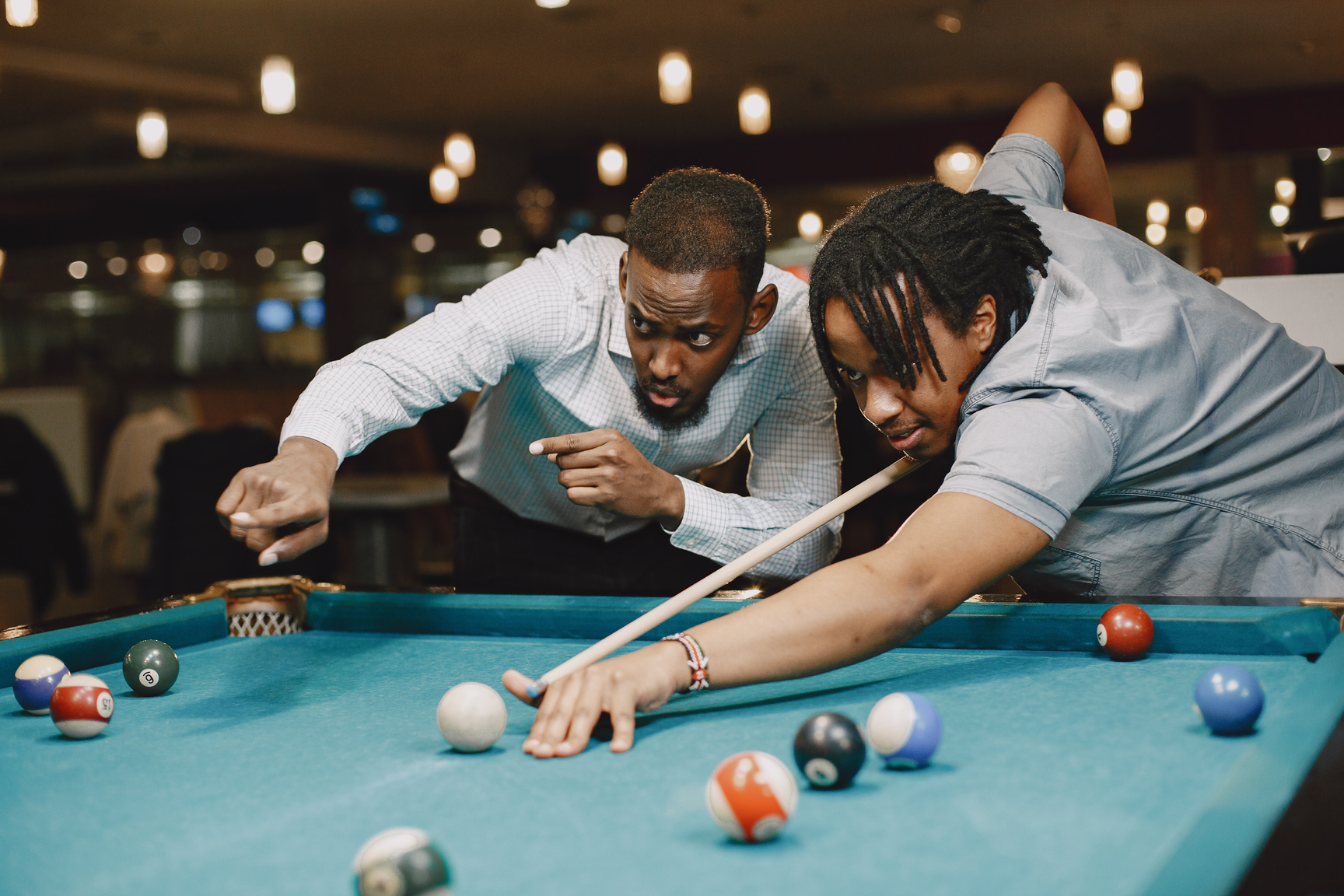 Men Playing Billiards
