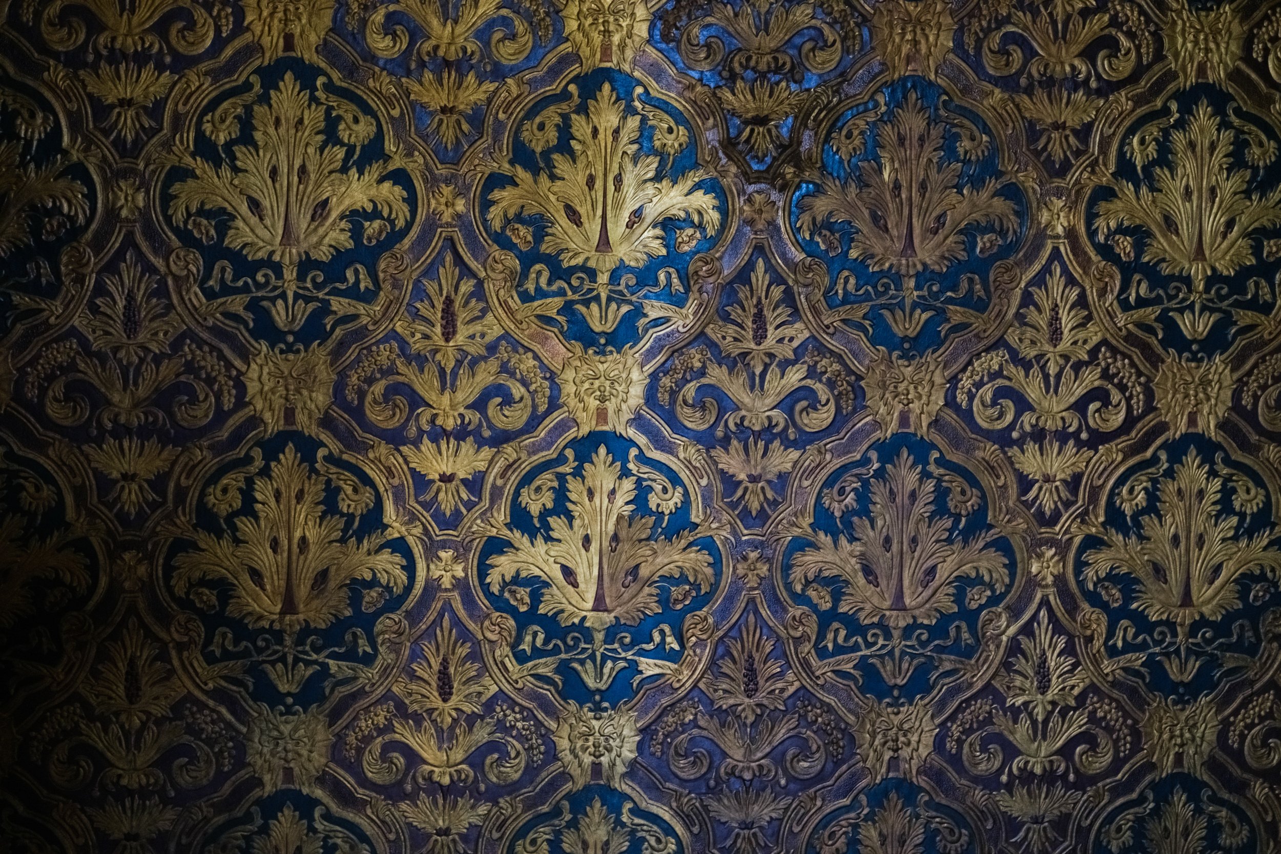 Baroque Background, Wallpaper with Royalty Floral Decorations.